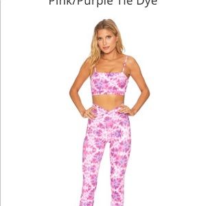 Beach riot pink and purple tie dye set. pants size M and top size XS- EUC.